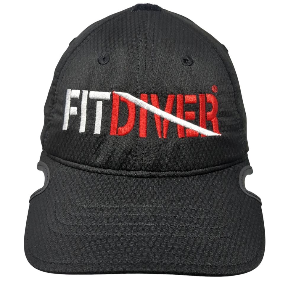 Fit Driver Strapback Baseball Cap Black One Size Adjustable Embroidered Notch